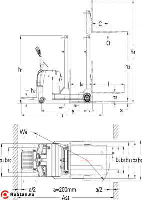 Штабелер с выдвижной мачтой TFA15-50 OXLIFT фото №4 Штабелер с выдвижной мачтой TFA15-50 OXLIFT фото №4