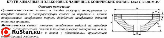 Круг алмазный 12А2-45град.(чашечный конический) 200х20х3х50х32 АС4 125/100 100% В2-01 149,0 карат. фото №1
