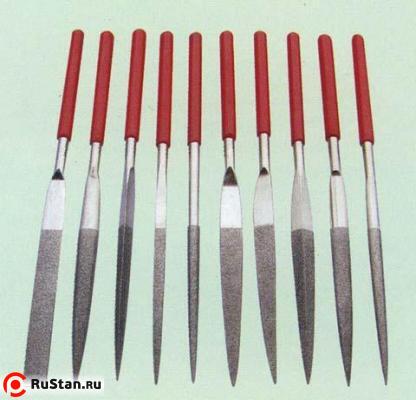 Набор надфилей алмазных из 10шт. L140х3 с обрезин. ручкой "CNIC" (QG-2800) фото №1