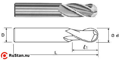 Фреза Концевая радиусная d 3,0х 9х39 ц/х ВК8 Z=3 R-1,5 фото №1