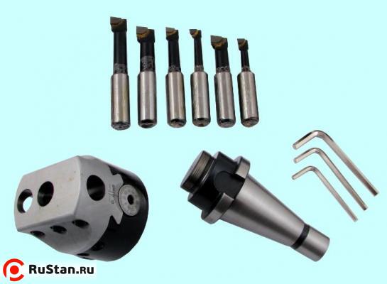 Головка расточная d100мм, D расточки 15-320мм, хв-к 7:24-50NT (ГОСТ 25827 исп.1) без ЧПУ, с к-том резцов Т15К6 из 6шт. фото №1