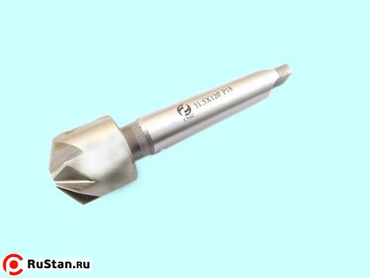 Зенковка d50,0х 38х153 конус 120° Р18 к/х Z=10 КМ3 DIN335B "CNIC" фото №1 Зенковка d50,0х 38х153 конус 120° Р18 к/х Z=10 КМ3 DIN335B "CNIC" фото №1