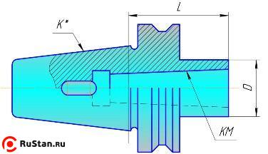 Втулка переходная с хв-ком 7:24-50 на КМ2 с отверстием под клин для станков с ЧПУ, (ГОСТ 25827-93, исп.2) фото №1
