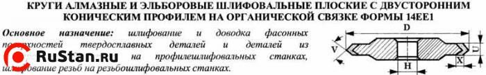 Круг алмазный 14ЕЕ1Х(плоск. 2-хстор.конич.профиль)400х6х4х6х203х60град АС4 125/100 В1-04 100% 130кар. фото №1