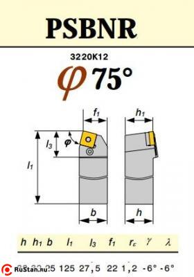 Резец Проходной 32х20х125 (РSBNR-32 20-К12) 6Д-1613 для квадратных пластин (SNMG, SNMM 120408, 120412) фото №1