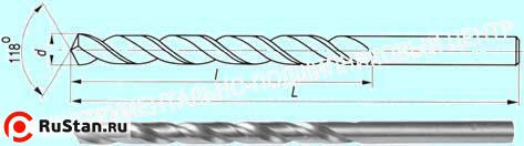 Сверло d  9,2х115х175  ц/х Р6АМ5  удлиненное с вышлифованным профилем ГОСТ 886-77 "TLX" фото №1