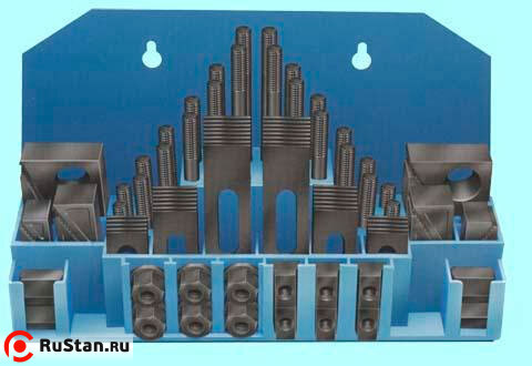 Набор клиновых ступенчатых прижимов из 58-ми предм., паз17,7мм М14х2 в мет. футляре (YT-0207) "CNIC" фото №1