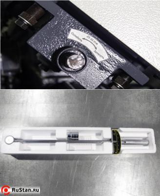 Натяжение пилы осуществляется динамометрическим ключом с тензометром, что позволяет контролировать натяжение полотна и тем самым получать стабильный рез и продлить срок службы полотна. фото №9 METAL MASTER MGH-300Z фото №9