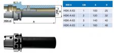 Втулка переходная с хв-ком HSK-А 63 на КМ4 с резьб. отверст. М16 (с затяжным винтом) для концевых фрез