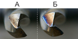 Сверла после обработки 10 отверстий