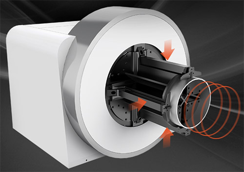 Автоматический задний зажимной патрон и 4-х сторонний поиск края