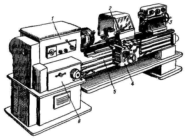 Общий вид токарного станка модели 1К62