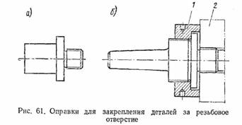 оправка для закрепления деталей за резьбовое отверстие